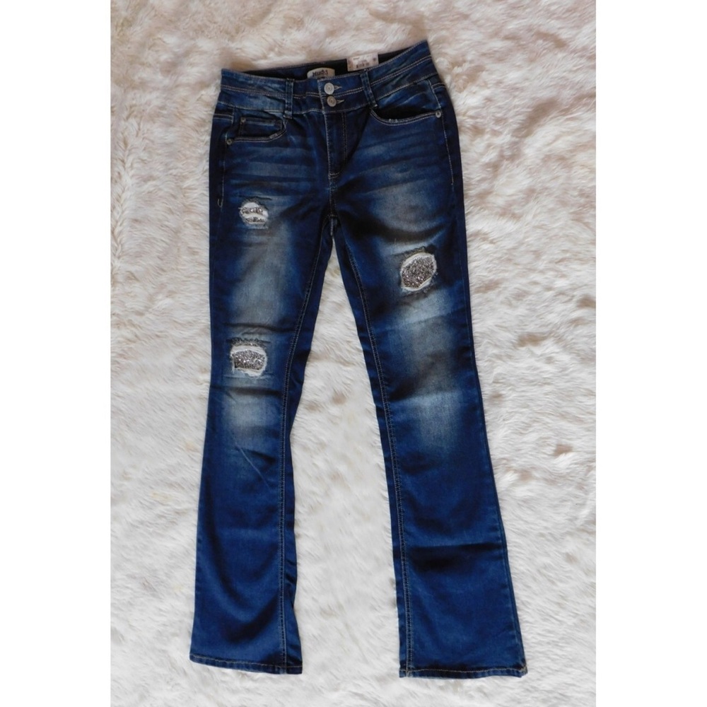 Mudd Blue Distressed Straight Leg Jeans